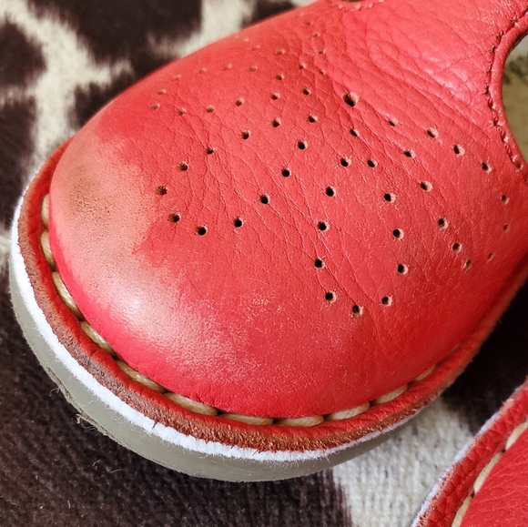 Boden Mini Red Mary Jane's Leather Size 24 (us 8) - Picture 4 of 7